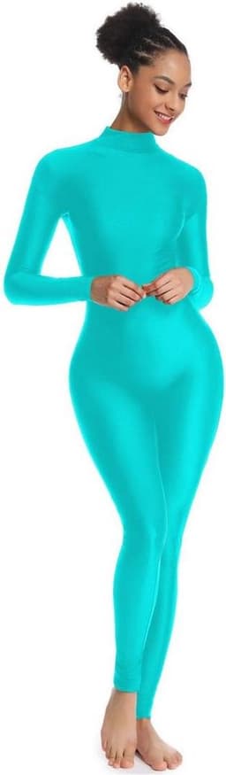 Dames Turnpakje Unitard Lange Mouw Hoge Hals Full Body Spandex Pak — thumbnail 5