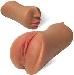 Aii Katana 3D Realistisch Masturbator + Opbergtas - Masturbator voor man - Pocket Pussy - 3 in 1 Vagina, Anus en Mond - Sex toys voor mannen - Licht Getint — thumbnail 1