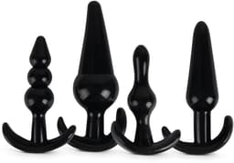 Banoch Buttplug Trainer Set | 4-delige Anaal Plug Set | Beginner Vriendelijk | Zwart Hygiënisch TPR | Oplopende Maten | voor man en vrouw — thumbnail 1