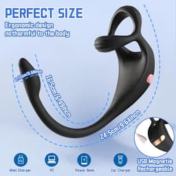 Daity Prostaatstimulatie voor mannen (ook voor beginners), vibrators met ring voor mannen, seksspeeltjes voor mannen en stellen, anaalpluggen voor mannen, vibratorsets met 9 vibratiestanden, anaalpluggen — thumbnail 3