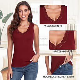Dames langslijf shirt met lange mouwen, sexy V-hals top met kant, basis slim fit, elegant voor dagelijks gebruik — thumbnail 4