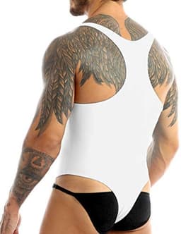 Eendelig ondergoed voor heren, mouwloos sportbody, gymnastiek bodysuit, stretch tanktop, M-XL — thumbnail 4