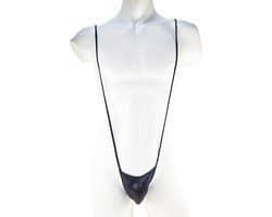 BamBella ® - string bongage - maat Onesize S M L - Sexy slip erotische onderbroek valentijnsdag zwart doorzichtig rollenspel kleding voor mannen