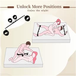 Oneay BDSM Spreidstang met Hand- en Enkelboeien – Verstelbare Bondage Spreidstang 63 cm – SM Seksspeeltje voor Stellen — thumbnail 4