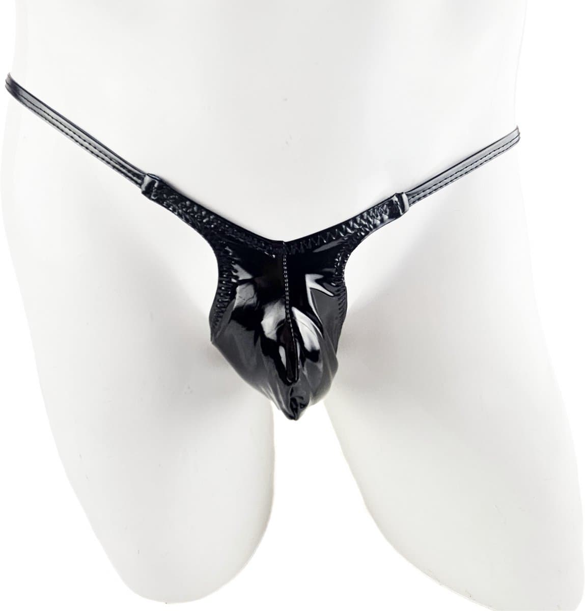 BamBella ® - String - Maat S/M - Zwart SM kleding BDSM erotische heren kleding ondergoed lingerie onderbroek zwart — afbeelding 1