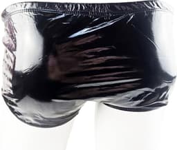 BamBella ® - Boxer short Maat S/M Datex Zwart (Latex en stof SM kleding BDSM erotische heren kleding ondergoed lingerie onderbroek zwart — thumbnail 4