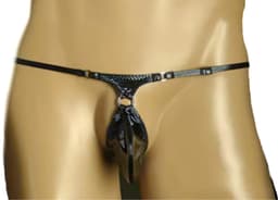 BamBella ® - String - Maat S/M - Zwart SM kleding BDSM erotische heren kleding ondergoed lingerie onderbroek zwart — thumbnail 1