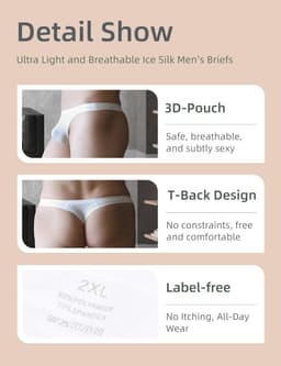 Chic Heren String Tanga - IJszijde, Lage Taille, Ademend, Sexy en Naadloos Ondergoed - Grote Maat — thumbnail 5