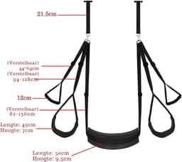 VIN® Sex Schommel - Sex Swing Extra Stevig – Seksschommel – Seksspeeltjes voor Koppel – Seks Schommel BDSM – Erotiek Toys - Sex Sling – Love Swing – Discreet Verpakt - Zwart — thumbnail 3
