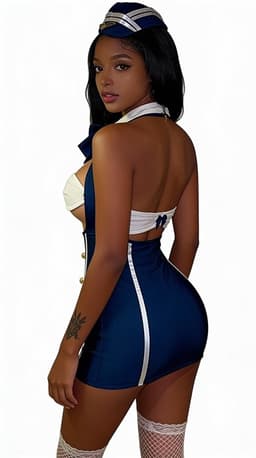 Sexy Stewardess Lingerie - Cosplay - Rollenspel - Dames - Piloot — thumbnail 2