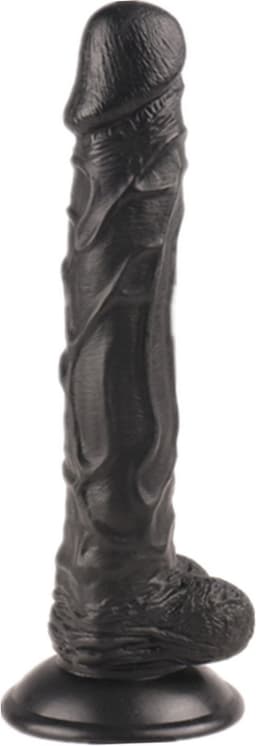 Realistische Zwarte Dildo Met Zuignap En Balzak - 25 CM - Big Black Dildo - BBC - Ook Voor Anaal - Sex Toys Voor Vrouwen - Dildo Met Zuignap — thumbnail 2