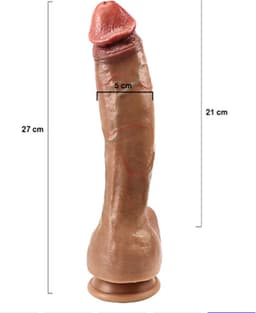 DILDO XXL met zuignap 27 cm - Super realistisch gevoel - Luxe Uitvoering - Flexibel - Siliconen — thumbnail 2