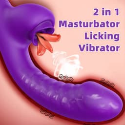 paarse Dubbele Penetratie Vibrator - Luchtdruk Vibrator - Clitoris & G Spot stimulator - Krachtig - Vibrators - Vibrators voor vrouwen - Sex toys voor koppels - Vibrator - Discreet Bezorgde -Licking Sucking - sex speeltjes — thumbnail 10