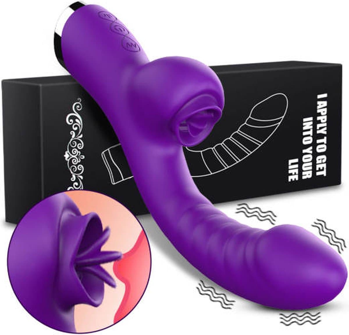 paarse Dubbele Penetratie Vibrator - Luchtdruk Vibrator - Clitoris & G Spot stimulator - Krachtig - Vibrators - Vibrators voor vrouwen - Sex toys voor koppels - Vibrator - Discreet Bezorgde -Licking Sucking - sex speeltjes — afbeelding 1