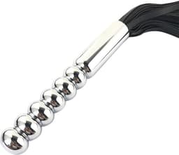 Fixxx - Zweep met Metalen Dildo Handvat - RVS - Zwart — thumbnail 2