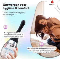Rosebay Elektrische Intieme Douche - Anaal Douche- Vaginale vaginaal - Spoelen - Deluxe - Klysma set - Shower mannen en vrouwen Constipatie darmreiniging - Zwart — thumbnail 3