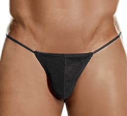 Heren String - Zwart - Mannen Lingerie - Seks Ondergoed - One Size Onderbroek — thumbnail 1