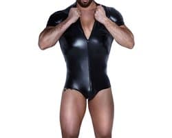 Fetish Bodysuit - Heren - Latex Wetlook - Catsuit - BDSM - Rits