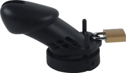 Banoch | Cockcage Black | siliconen | zwarte Chastity Cage met 5 ringen | medium / large — thumbnail 7