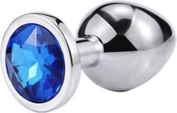 Buttplug - Butt plug met diamant - Anaal plug - Zilver/Blauw - Chique buttplug met blauwe diamant - Anaal - Seksspeeltje - Erotiek - Anal - Sextoy - CHPN — thumbnail 2
