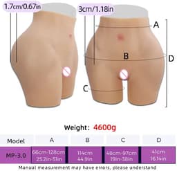 Siliconen vagina, siliconen billen- siliconen heupen- Vagina-broek-cosplay- travestie- crossdresser-bodysuit-big butt- 4600 gram — thumbnail 1