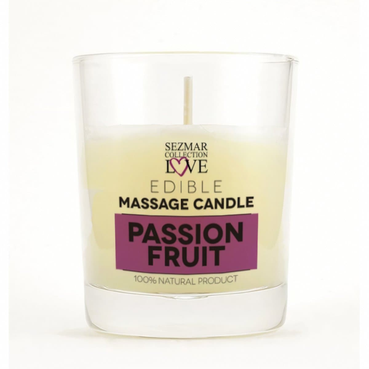 Love – Sezmar Collection Edible Massagekaars 100% Natuurlijke Verwenning | Passion Fruit | Voor Romantische Avonden en Tropische Ontspanning – 100 ml — afbeelding 1