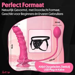 TipsToys® 2-in 1 Vibrerende Strapon - Dildo met Afstandsbediening, Zuignap, Voorbind Harnas & Buttplug - Prostaat, Clitoris & G spot Stimulator - Pegging Vibrator Anaal - Seksspeeltjes voor Koppels, Vrouwen & Mannen - Beginner Sex Toys - Remote app — thumbnail 2