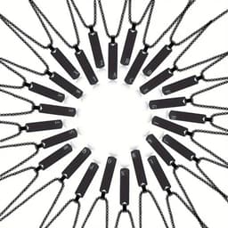 Nivard Ketting - Heren - Staal - Nep zilver - Met Hanger - Zwart - K — thumbnail 3