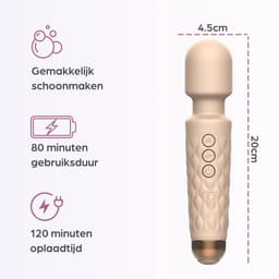 Sinsaa Vibrators voor Vrouwen - Clitoris Stimulator - Clitoris Vibrator - Sex Toys voor Vrouwen - Sexspeeltjes voor Koppels - Magic Wand Vibrator - Fluisterstil - Waterdicht - Incl. Cleaning Spray - Giftset - Beige — thumbnail 11