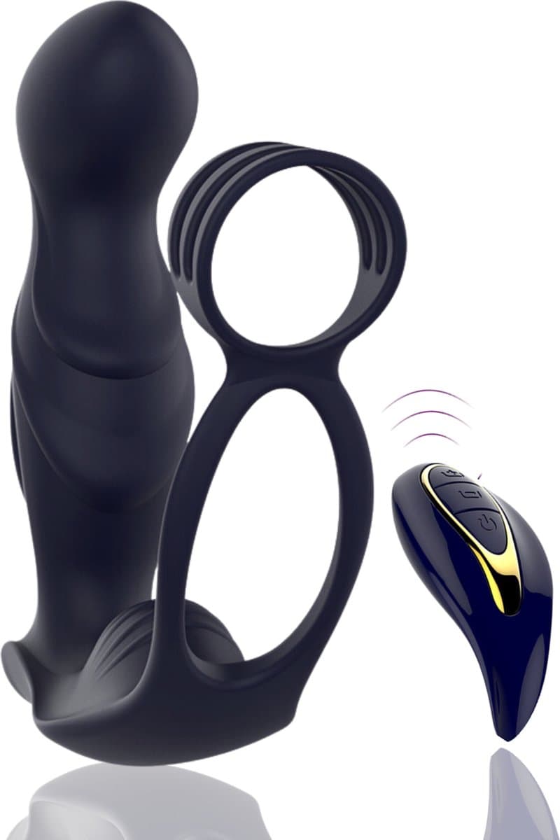 Toys Hub® Prostaat Vibrator PRO met Afstandsbediening - 11 Vibraties – Dubbele Stimulatie - Anaal Dildo - Plug - Stimulator - Massager met Cockring - Prostaat Dildo - Vibrators voor Mannen - Sex Toys Couples & Koppels — afbeelding 1