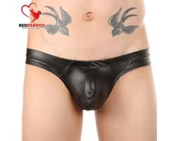 Lederen slip voor mannen - Erotische lingerie heren - Visnet