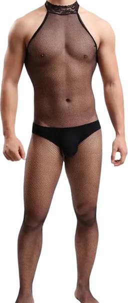 LekkerStout Doorschijnende Bodysuit - Zwarte - Sexy Herenlingerie | S-L | ( LS170 ) — thumbnail 1