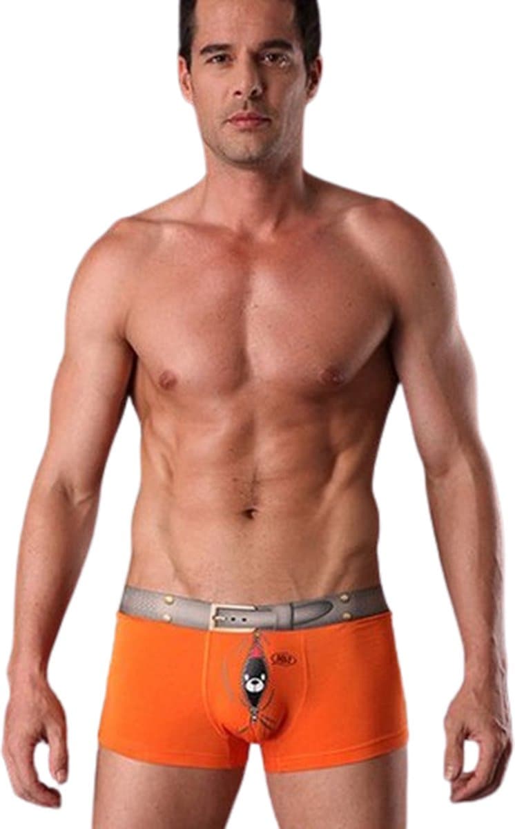 Grappige heren boxershort - Mannen ondergoed - Hilarisch - Leuke lingerie - Oranje - Cadeau - Kado — afbeelding 1