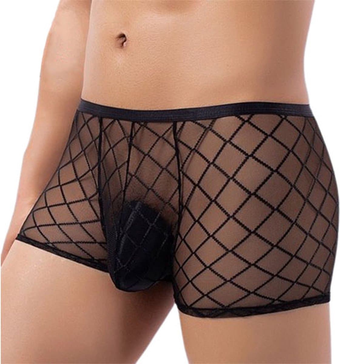Zwart Transparante Boxershort- Erotisch - Heren - Sexy - Maat S en M — afbeelding 1