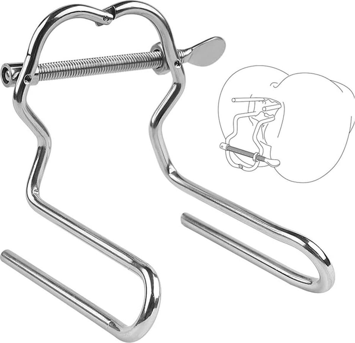 Verstelbare Dilator Plug Roestvrij Stalen Vaginale Speculum Mirror Device - Anus En Vagina Dilator Toy - Enema Expander - SM Seksspeeltje Voor Mannen, Vrouwen, Koppels - Medisch Roestvrij Staal - Veilig, Anti-Allergisch, Vrije Afstelbaarheid — afbeelding 1