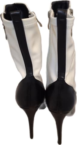RUON-ENKELLAARSJE IN WHITE LEDERLOOK -BLACK DETAILS-NAALDHAK 9 CM-41 — thumbnail 4