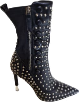 RUON- HALFHOOG LAARSJE-SILVER STUDS-NAALDHAK 9 CM-IMITATION/MASH-40 — thumbnail 1