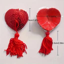 Burlesque Harten Tepelkwastjes I Tepelkwastje I Tepelklemmen I Sexy Tepelversiering I Nipple Tassles I Zelfklevend I 2 Stuk I Rood — thumbnail 5