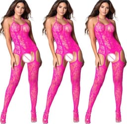 Erotische Lingerieset I Sexy Lingerie Set I Sexy Kanten Body I Erotische Body I Open Kruis I One Size I Roze — thumbnail 1