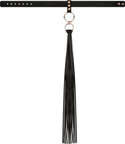 Rosy Gold - Halsband met Flogger - Zwart — thumbnail 3