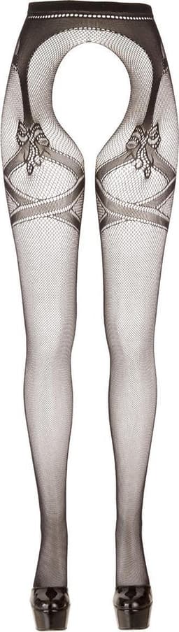 Cottelli Collection – Hold Up Kousen met Open Kruis voor Gemakkelijk Toegang -Maat L/XL - Zwart — thumbnail 6