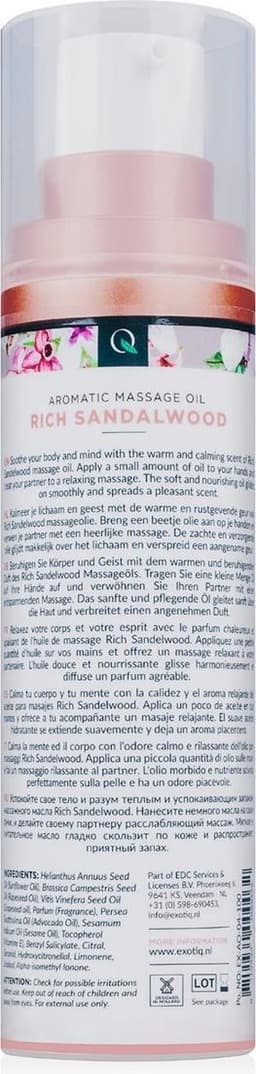 Exotiq - Massageolie - Massage Olie - Rich Sandalwood - 100 ml — thumbnail 6