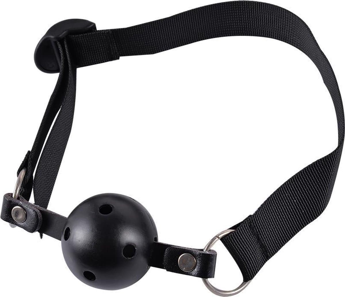 Power Escorts - Fetish Power - Kinky Gag - Mondknevel - Verstelbare Mondknevel - BR95 - Ball Gag - Zwart - gave Cadeaubox — afbeelding 1