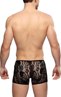 Sexy heren boxer - Boxershort van kant met stretch - Zwart - Maat M/L — thumbnail 2