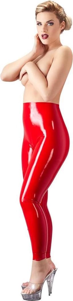 LateX – Latex Legging met Hoge Heup Fashion Style of voor Kinky Feestjes Hoog Kwaliteit – Maat XL – Rood — thumbnail 5