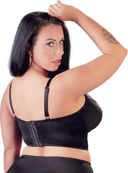 Cottelli Plus Size – Longline Beha met Licht Gevoerde Cups en Kanten Onderbuste voor een  Look – Maat 85E – Zwart — thumbnail 5