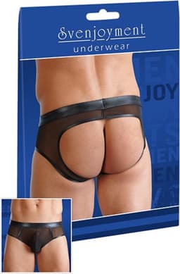 Wetlook Slip Met Open Achterkant - Zwart — thumbnail 11