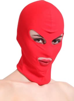 Banoch - Mask/3 hole Red - Spandex Masker - BDSM - Rood — thumbnail 2