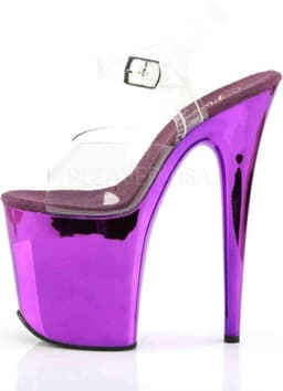 Pleaser - FLAMINGO808 Sandaal met enkelband, Paaldans schoenen - Paaldans schoenen - 42 Shoes - Paars/Transparant — thumbnail 3