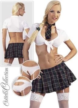 Cottelli Collection – Stout School Meisje Set met Rok en Top voor Ondeugende Meiden – Maat S – Wit — thumbnail 19
